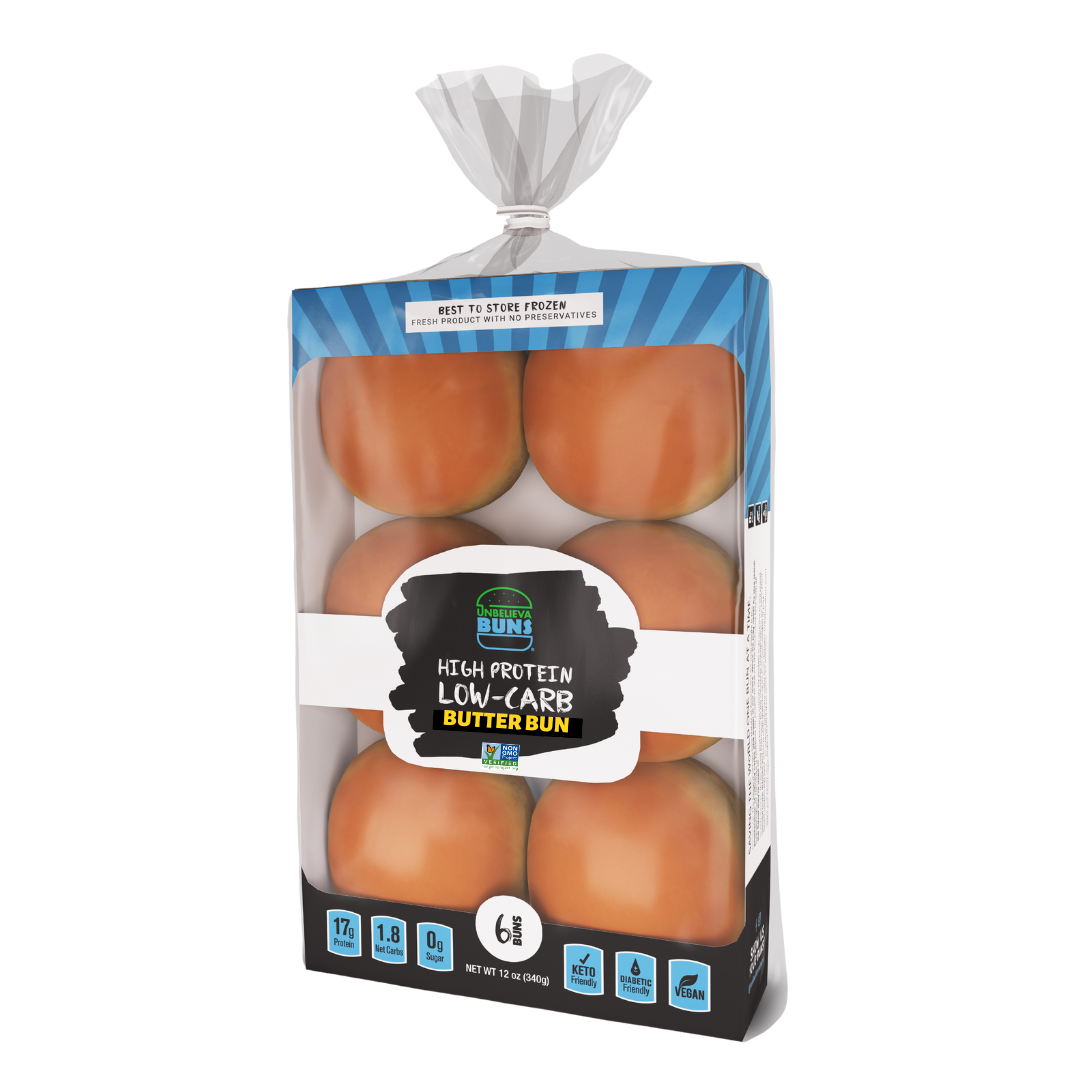 UnbelievaBuns - High Protein, Low-Carb Butter Buns (12 Total Buns)