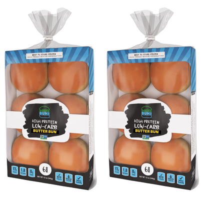 UnbelievaBuns - High Protein, Low-Carb Butter Buns (12 Total Buns)