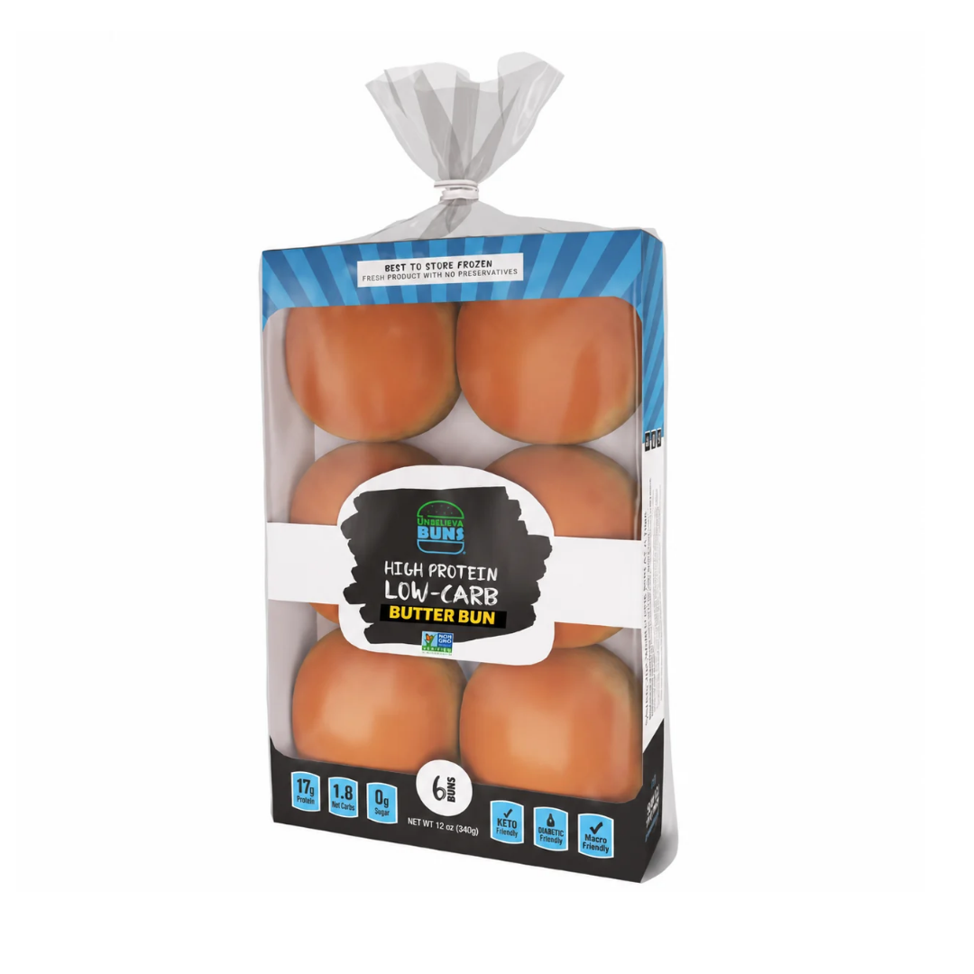 UnbelievaBuns - High Protein, Low-Carb Butter Buns (12 Total Buns)