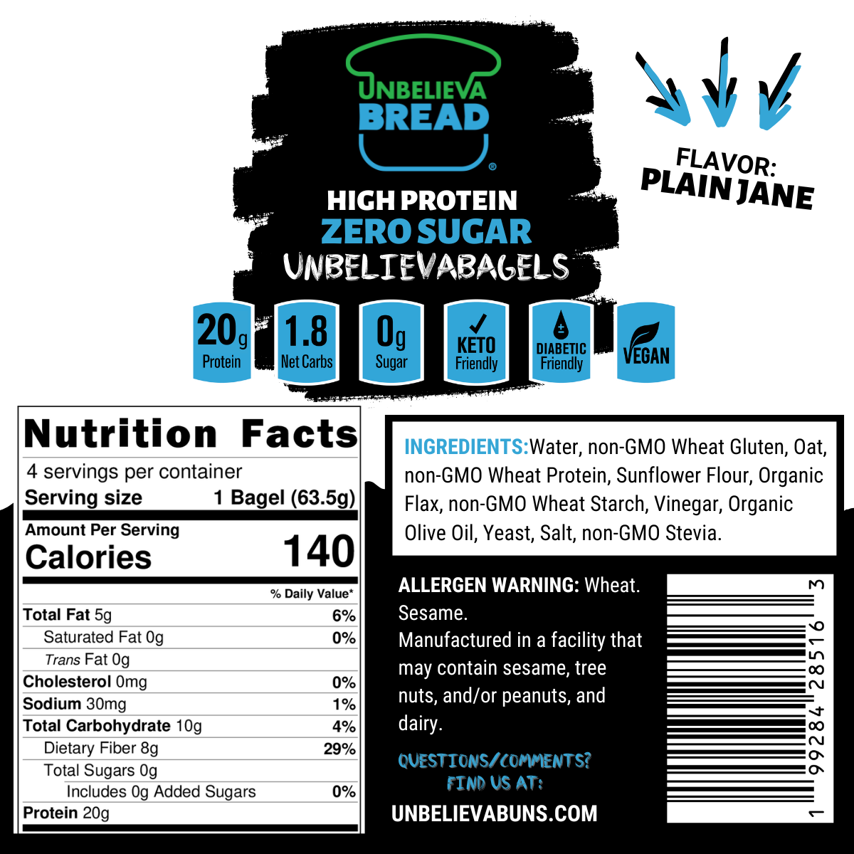 UnbelievaBagels LIMITED TIME ONLY FLAVORS -  2 Bags High Protein, Low-Carb Bagels