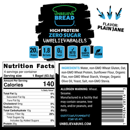 UnbelievaBagels LIMITED TIME ONLY FLAVORS -  2 Bags High Protein, Low-Carb Bagels